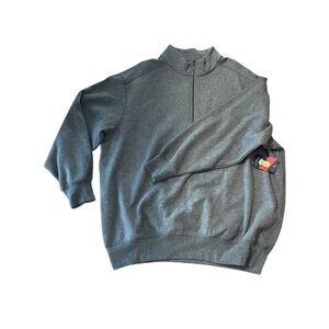 Roundtree & Yorke Shirt Pullover 1/4 Zip Gray Long Sleeve Size 2XB NWT